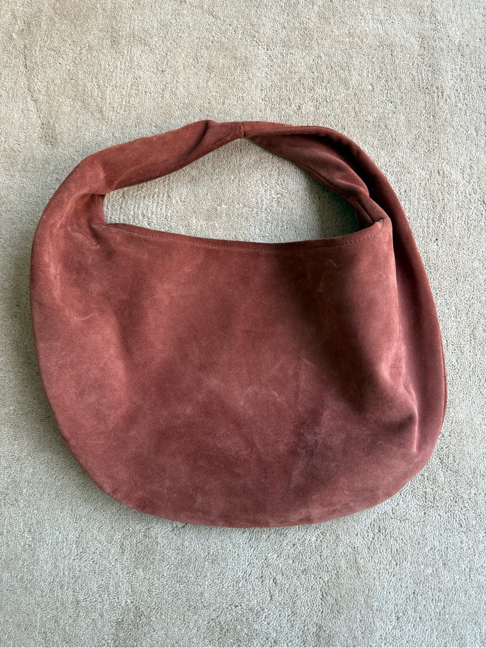 Flattered Suede Shoulder Bag in Rust Brown